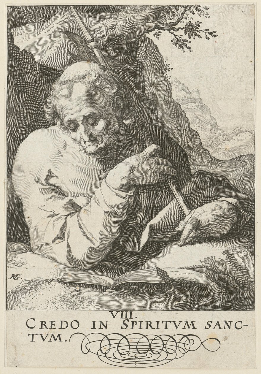 Matthæus, blad 9 i serien „Kristus, de tolv apostle og Paulus“ af Hendrick Goltzius