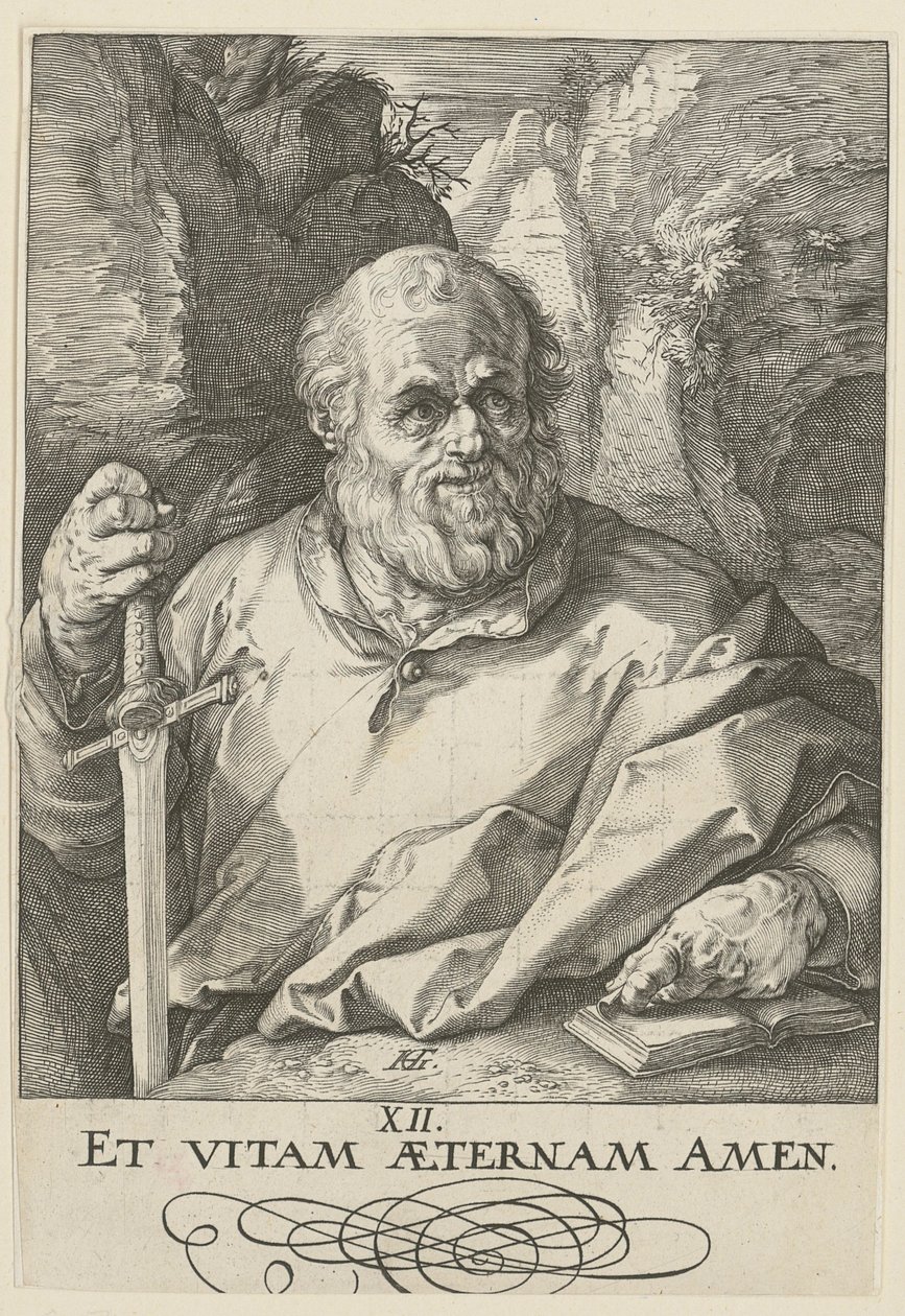 Matthias, ark 13 i serien »Kristus, de tolv apostle og Paulus« af Hendrick Goltzius