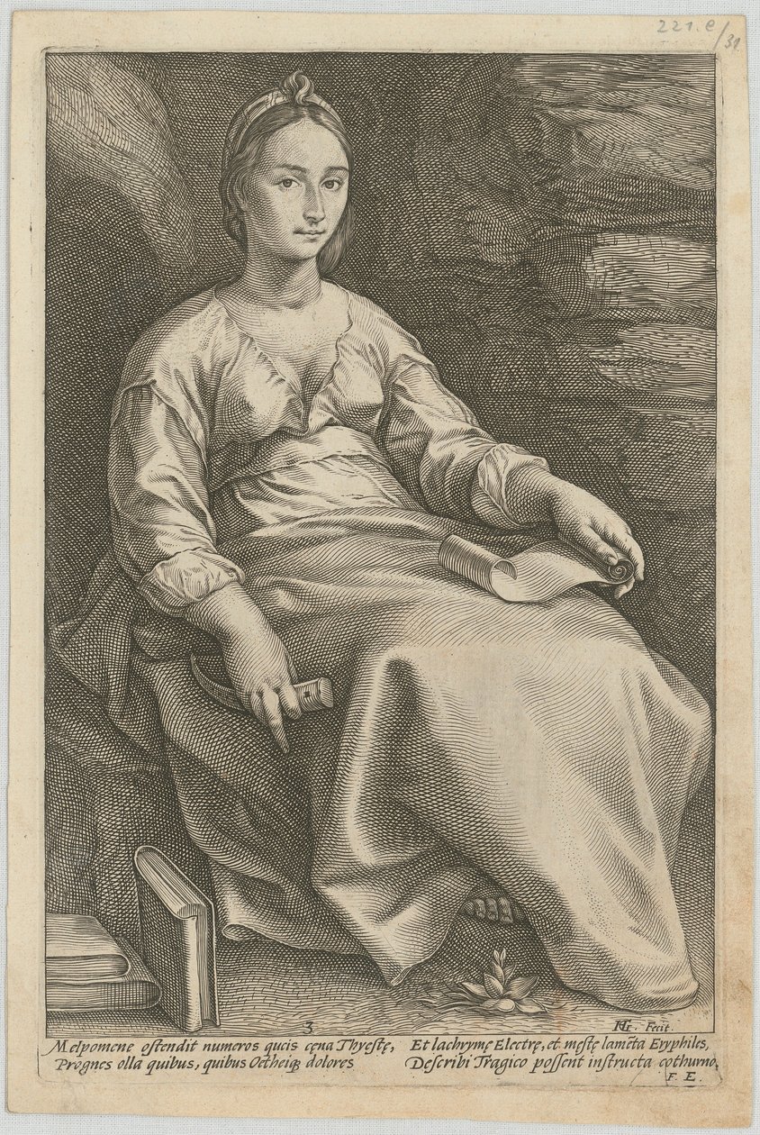 Melpomene, blad 3 i serien »De ni muser« af Hendrick Goltzius