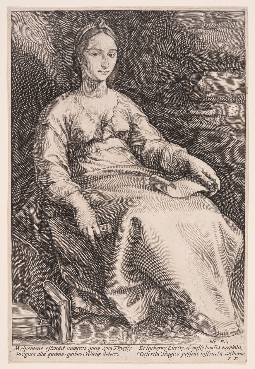 Melpomene, tragediens muse, fra De ni muser af Hendrick Goltzius