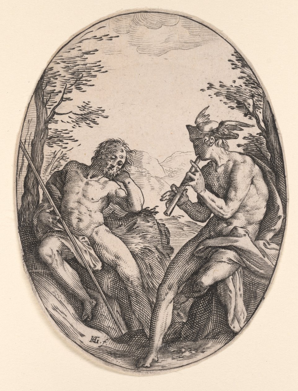 Mercury og Argus af Hendrick Goltzius