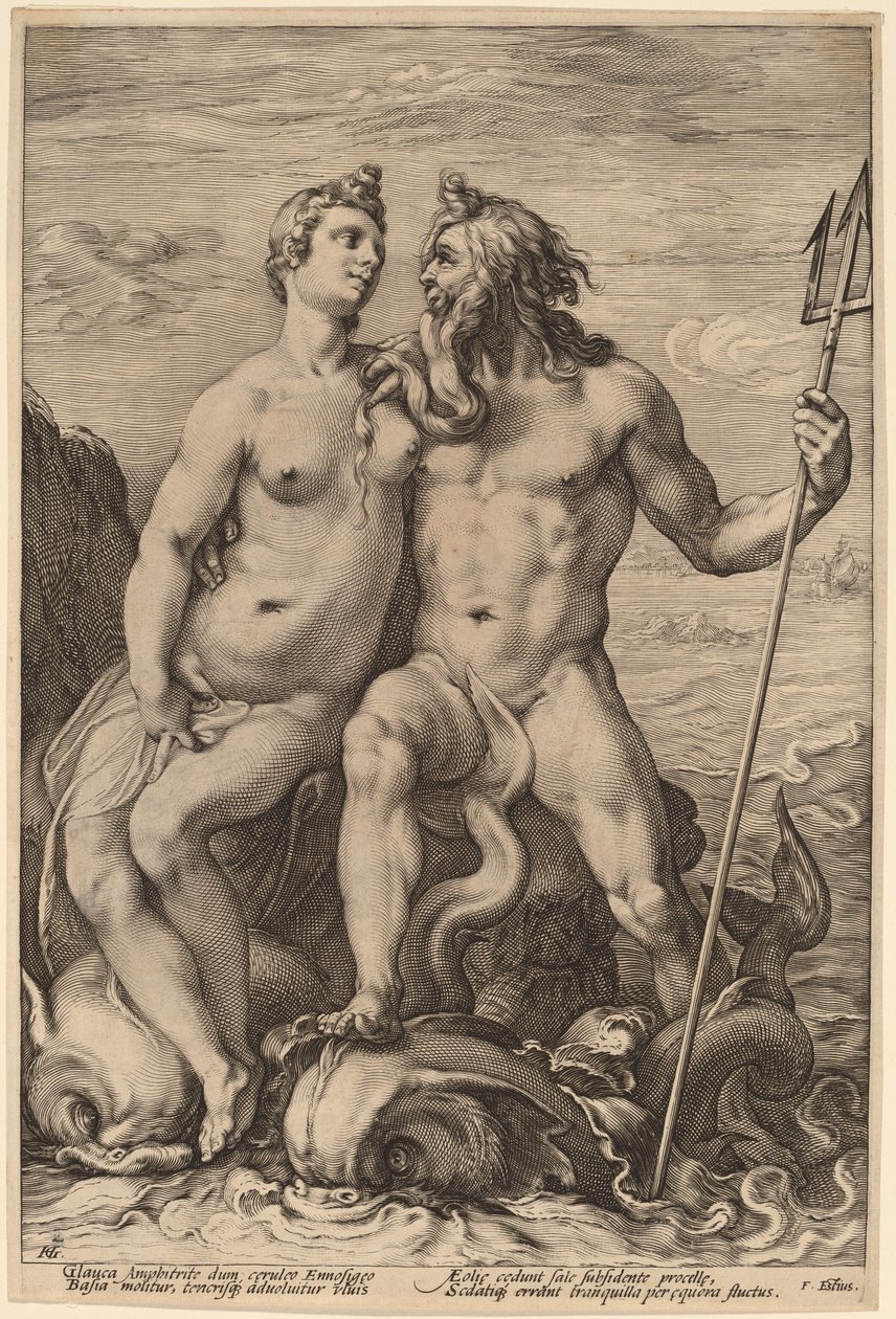 Neptun og Amfitrit af Hendrick Goltzius