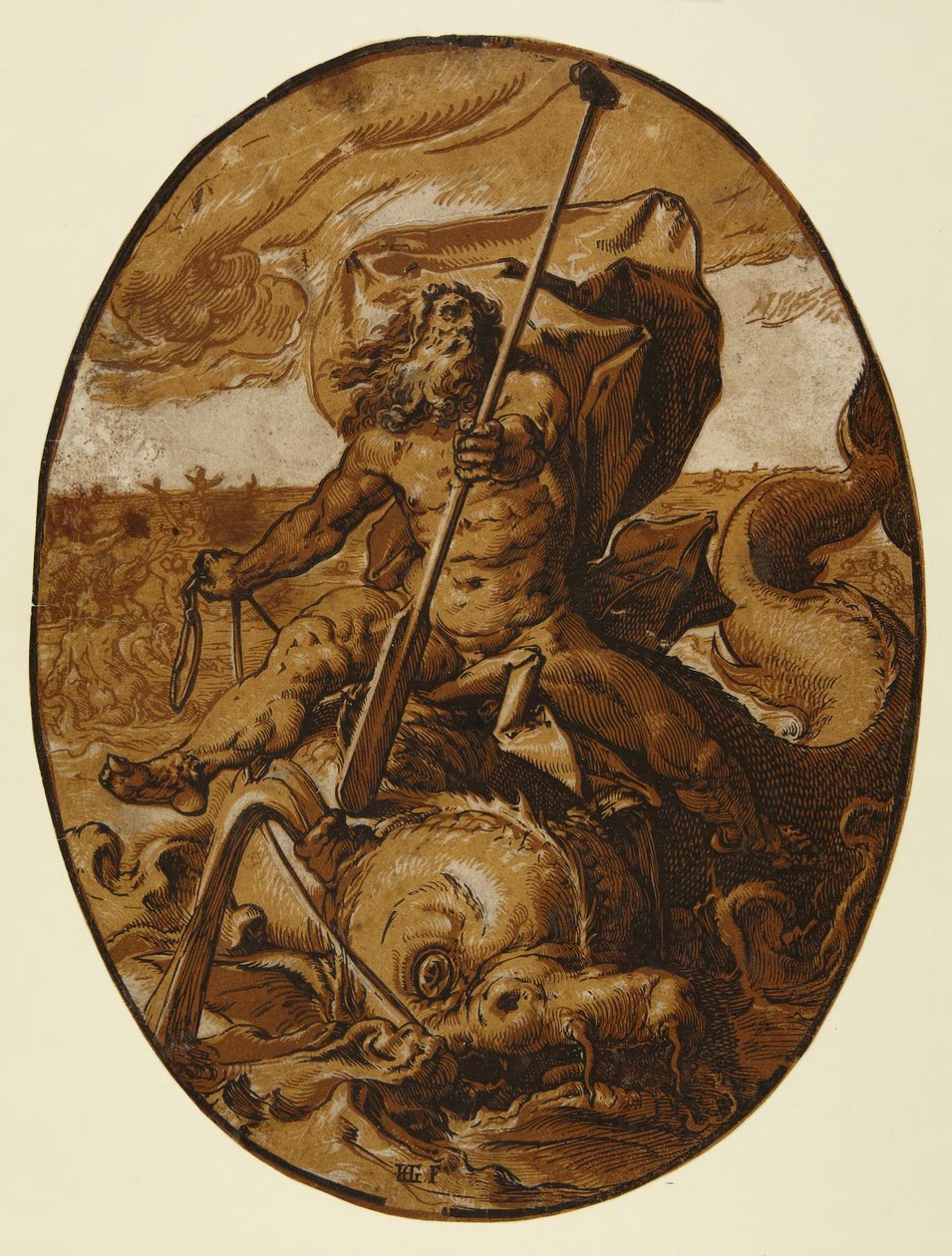 Okeanos af Hendrick Goltzius