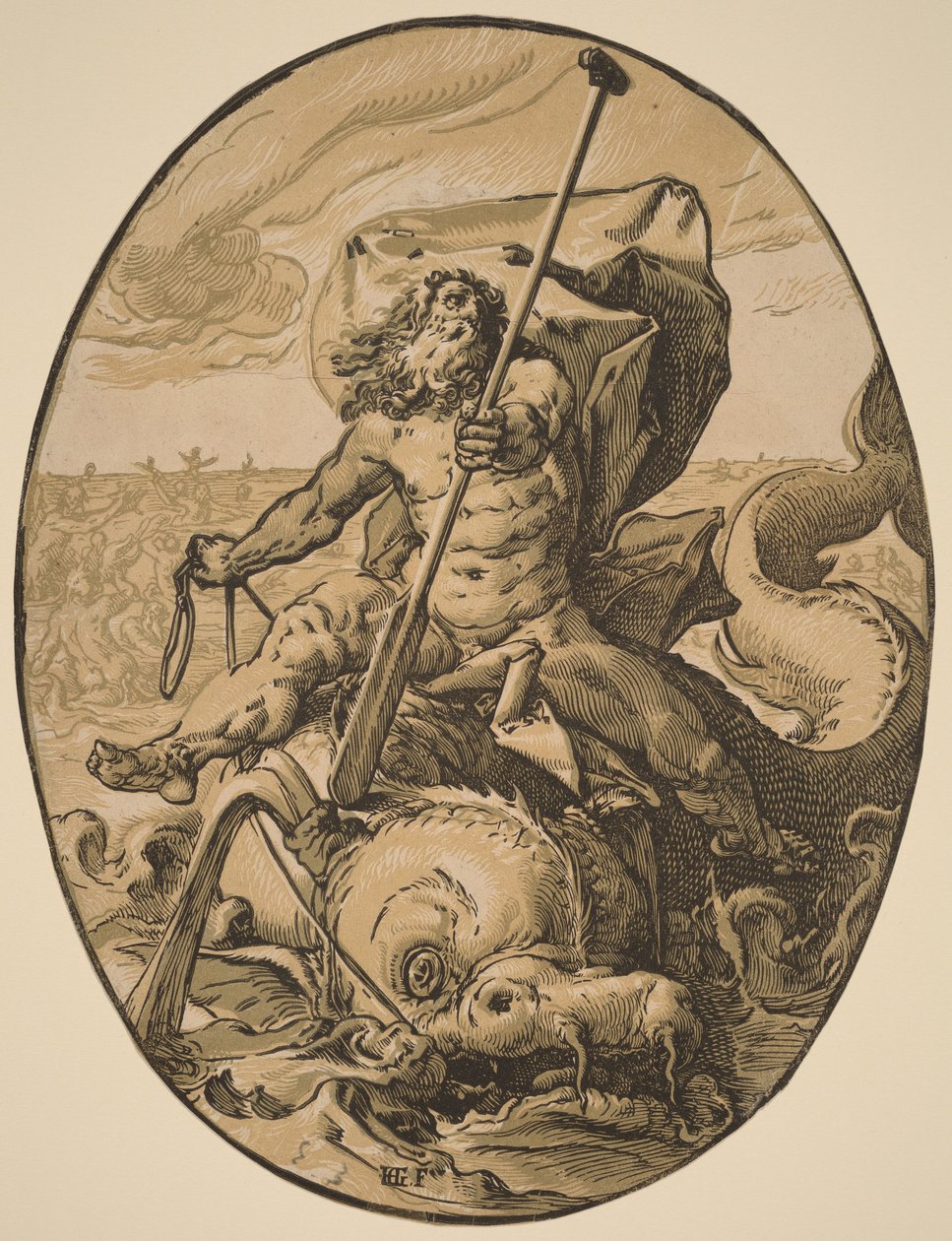 Oceanus af Hendrick Goltzius