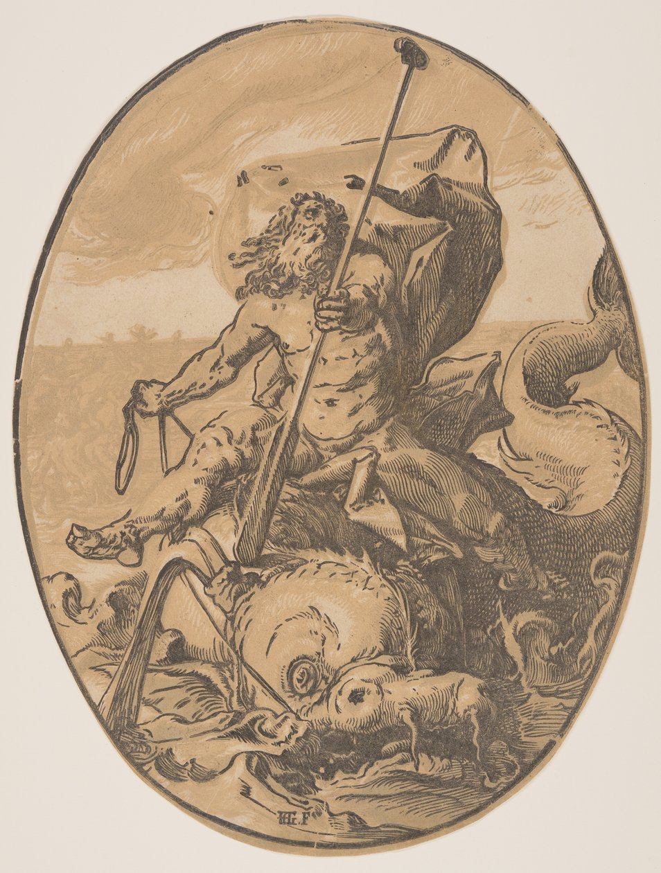 Oceanus, fra guderne af Hendrick Goltzius