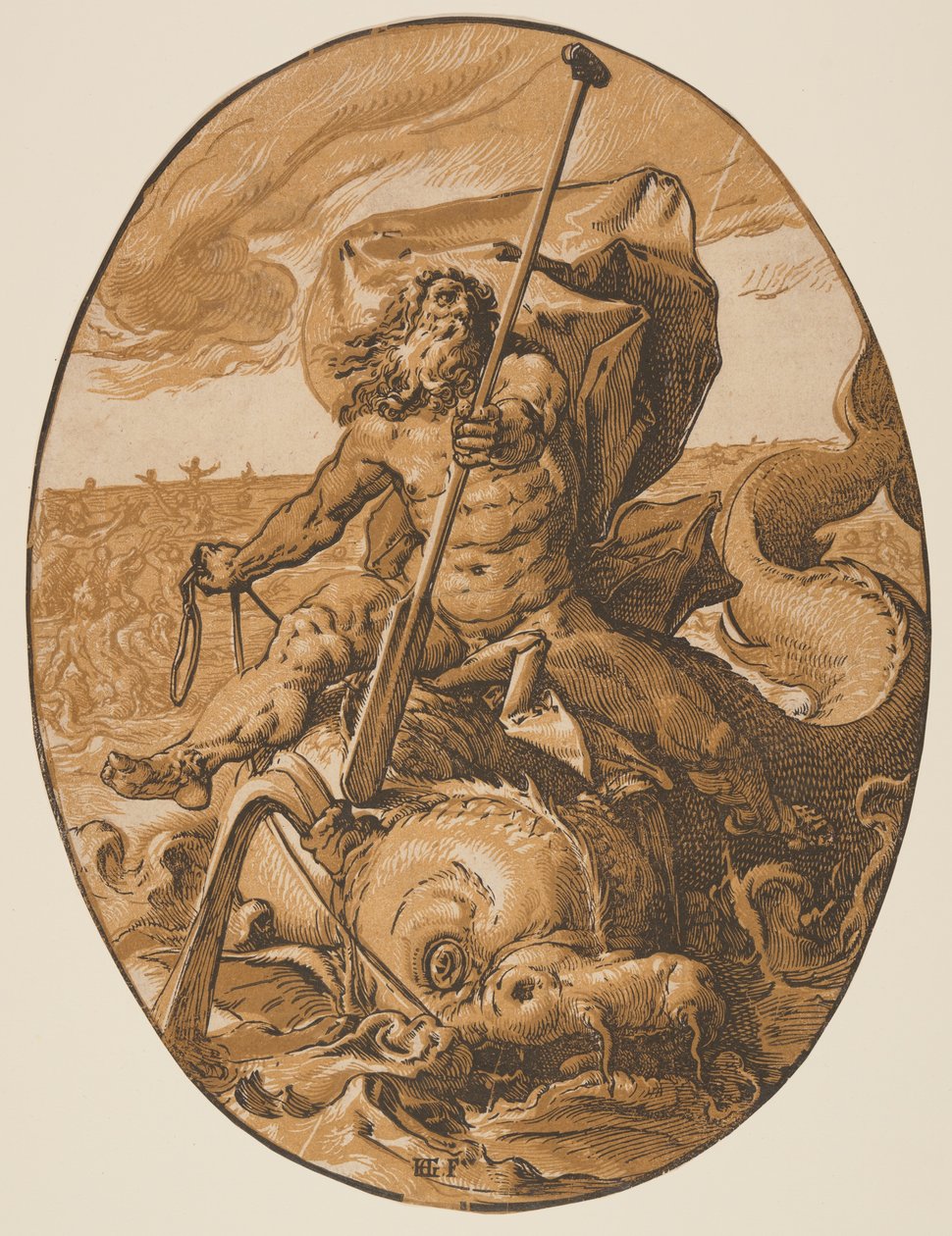 Oceanus, fra guderne af Hendrick Goltzius