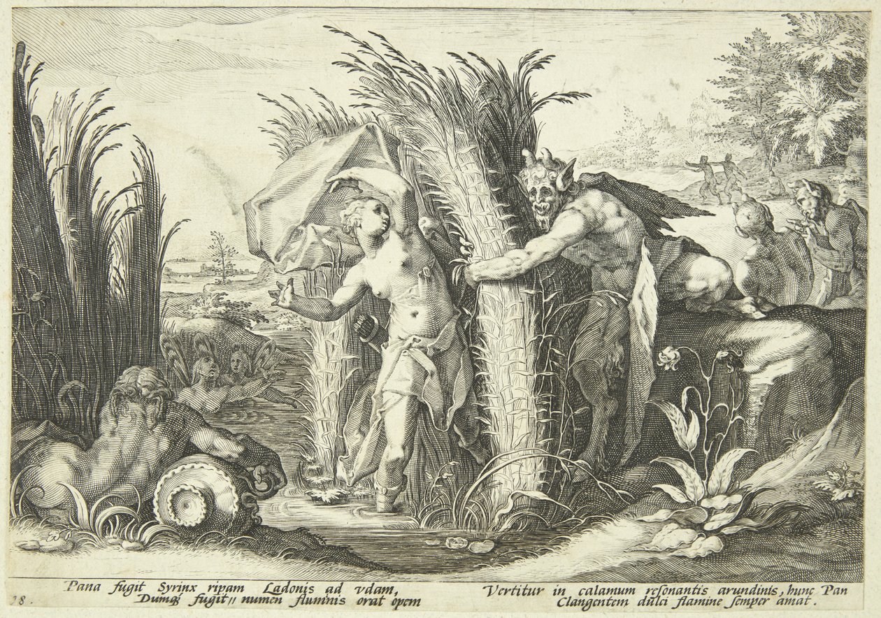 Pan og Syrinx af Hendrick Goltzius