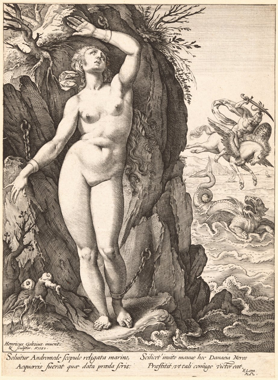 Perseus befrier Andromeda af Hendrick Goltzius