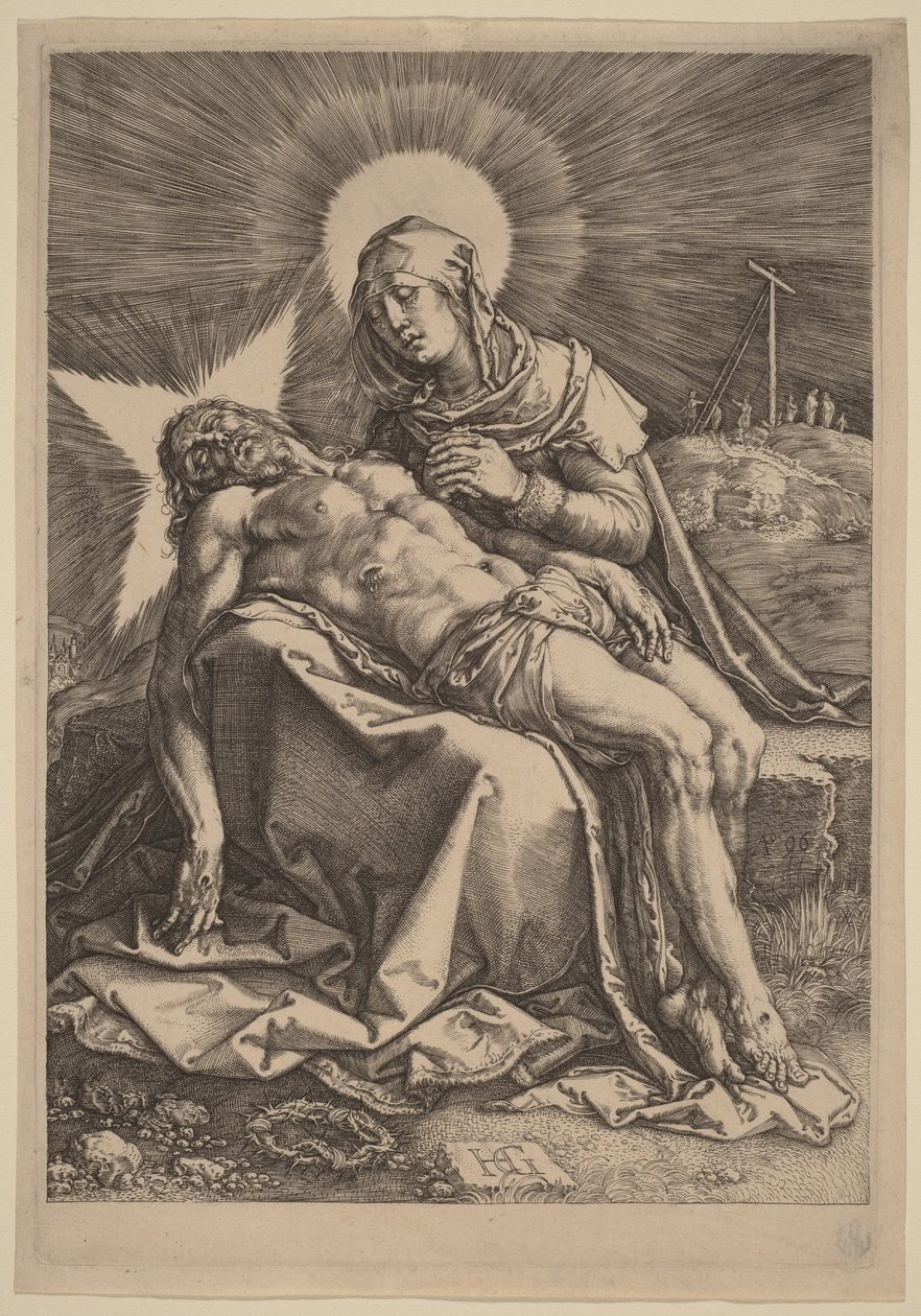 Pietà (Den sorgfulde jomfru med den døde Kristus på sit skød) af Hendrick Goltzius