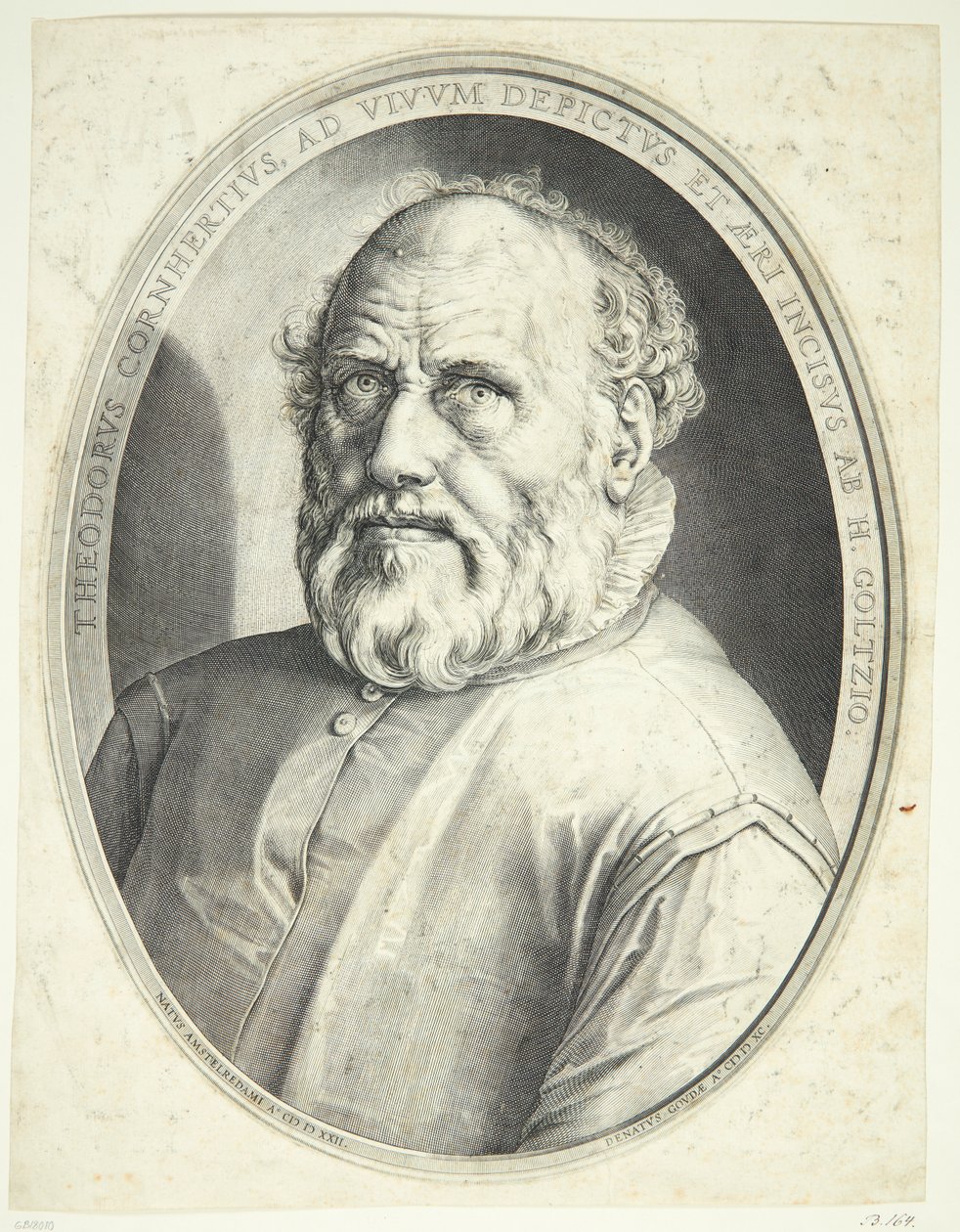 Portræt af Dirck Volkertsz Coornhert af Hendrick Goltzius