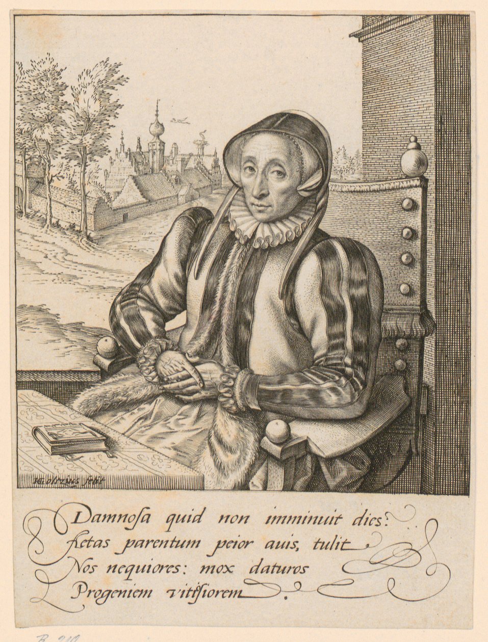 Portræt af Anna Fullings af Hendrick Goltzius