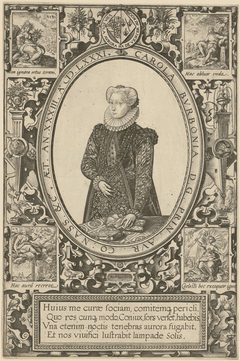Portræt af Charlotte de Bourbon af Hendrick Goltzius
