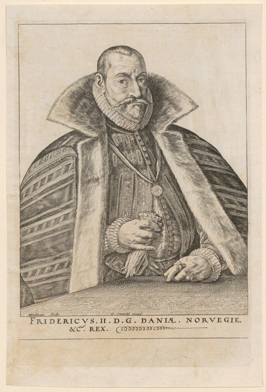 Portræt af Frederik II, konge af Danmark og Norge af Hendrick Goltzius