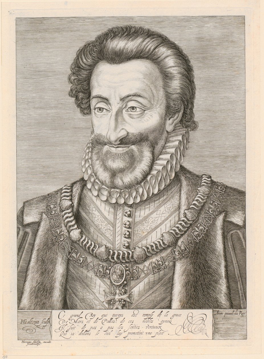 Portræt af Henrik 4., konge af Frankrig af Hendrick Goltzius