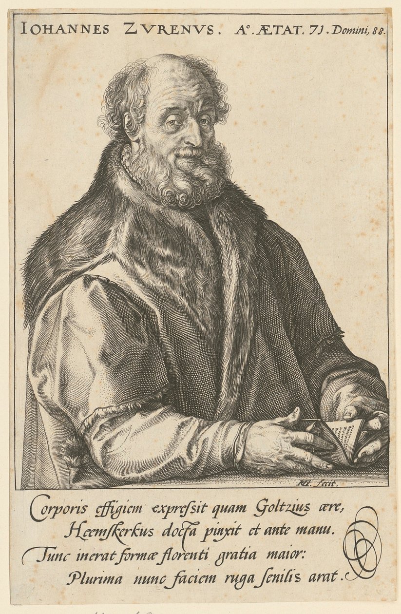 Portræt af Jan van Zuren [Suren; Surenus] af Hendrick Goltzius