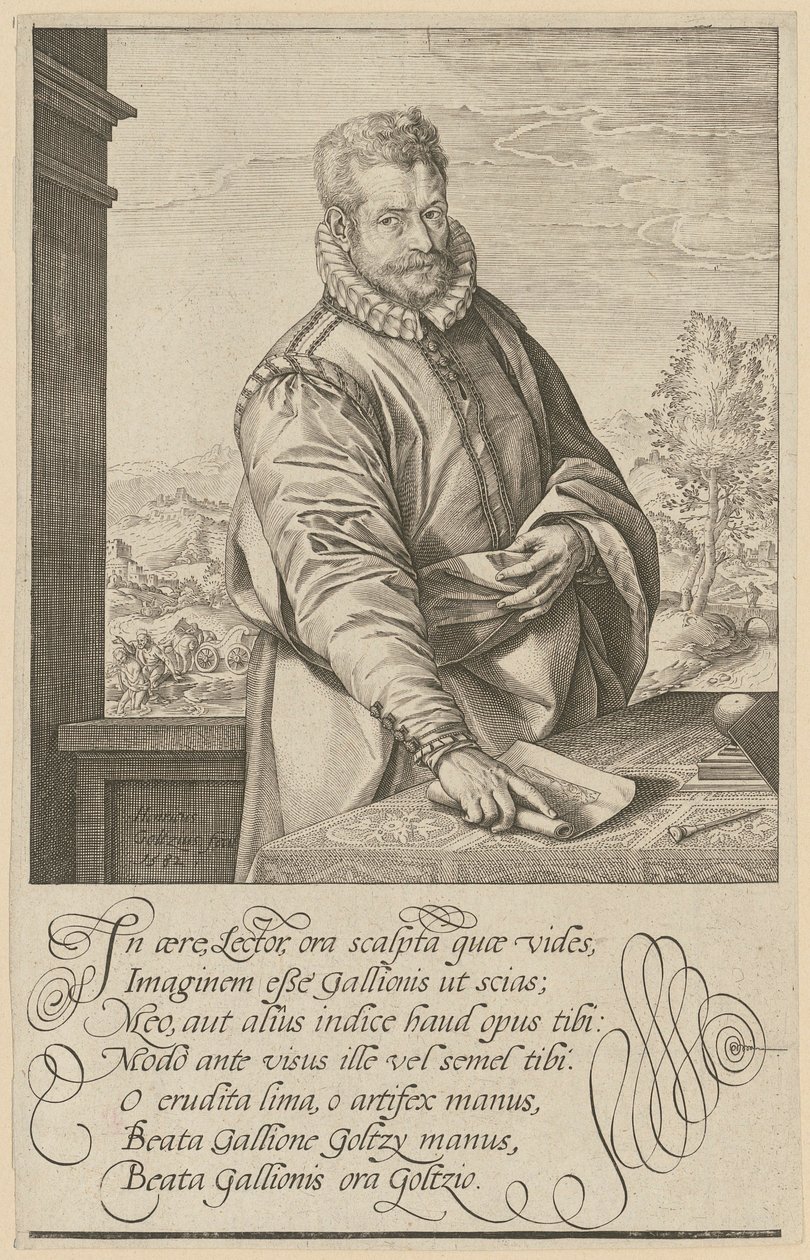 Portræt af Philips Galle af Hendrick Goltzius