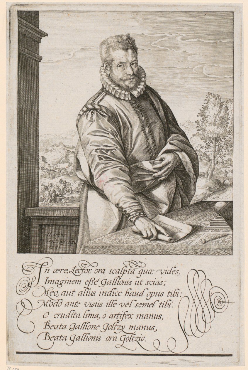 Portræt af Philips Galle af Hendrick Goltzius