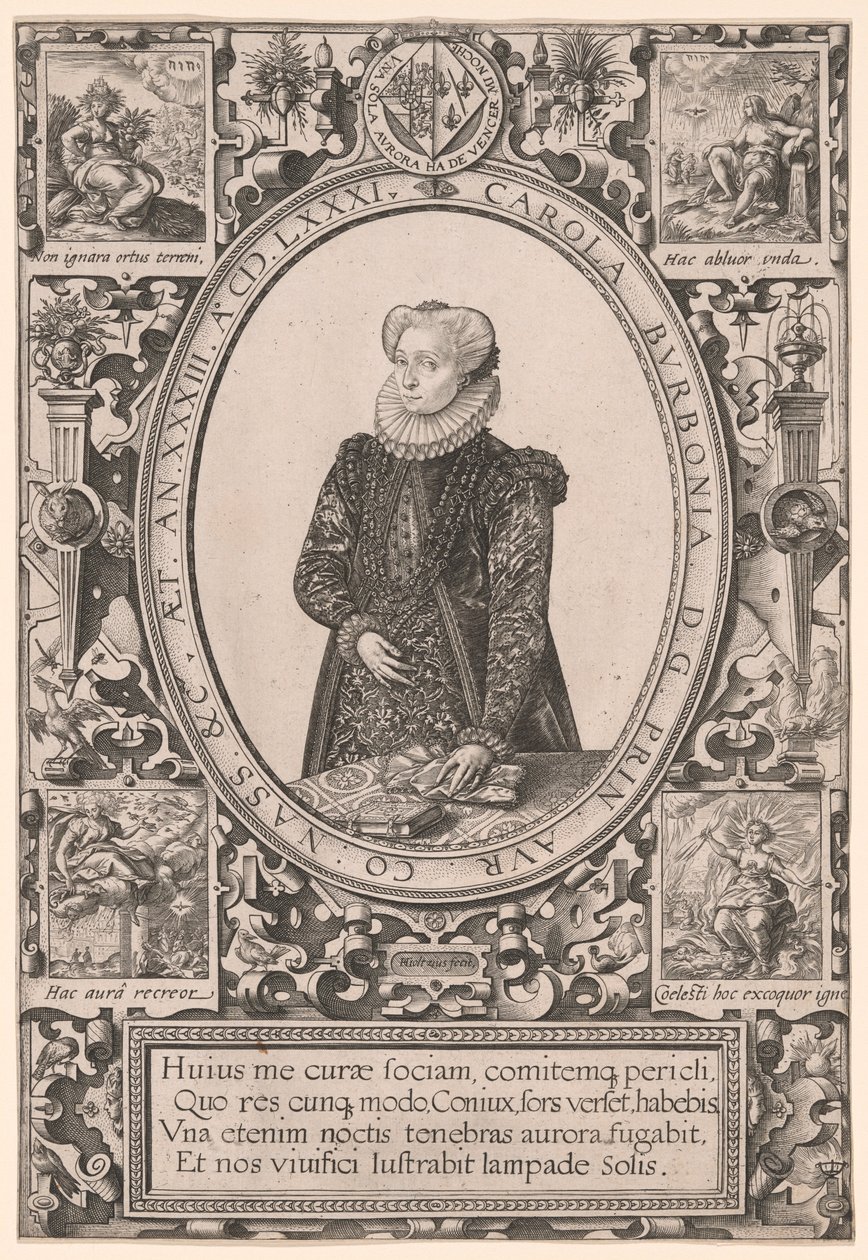 Portræt af Charlotte de Bourbon af Hendrick Goltzius