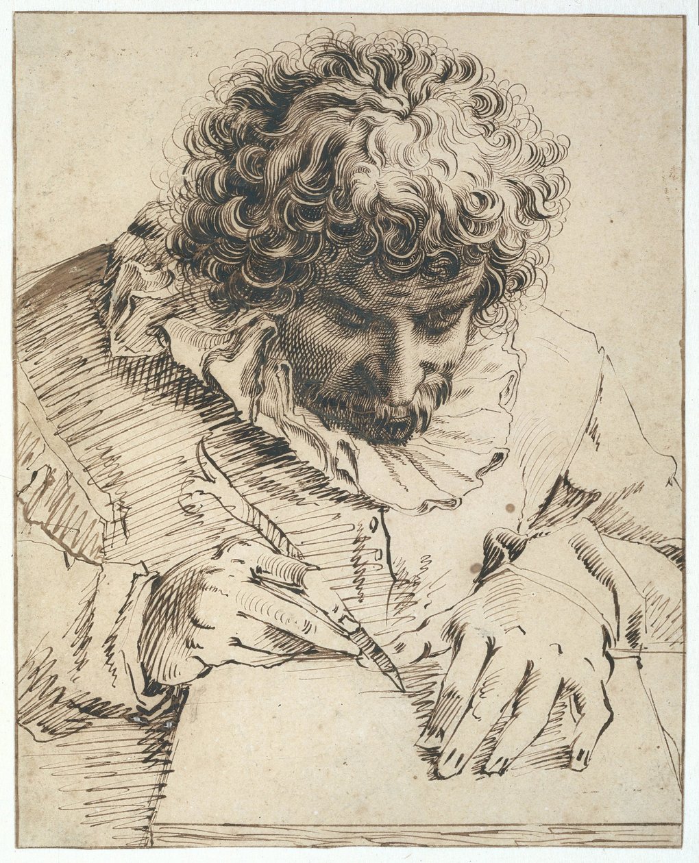 Portræt af Gillis van Breen, tegnet eller udskåret i træ af Hendrick Goltzius