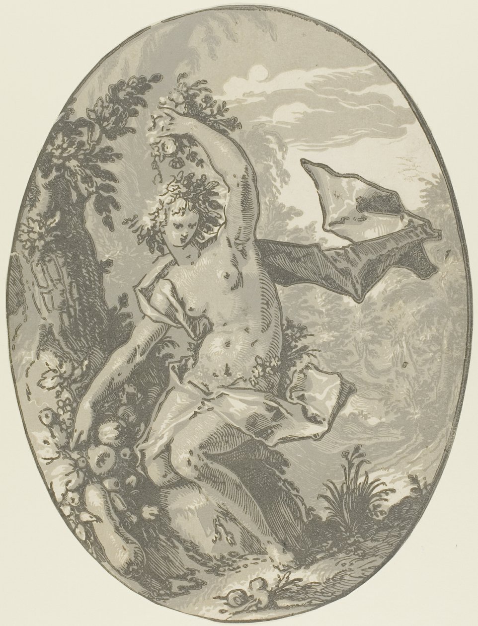 Proserpin, tallerken fem fra Demogorgon and the Deities af Hendrick Goltzius