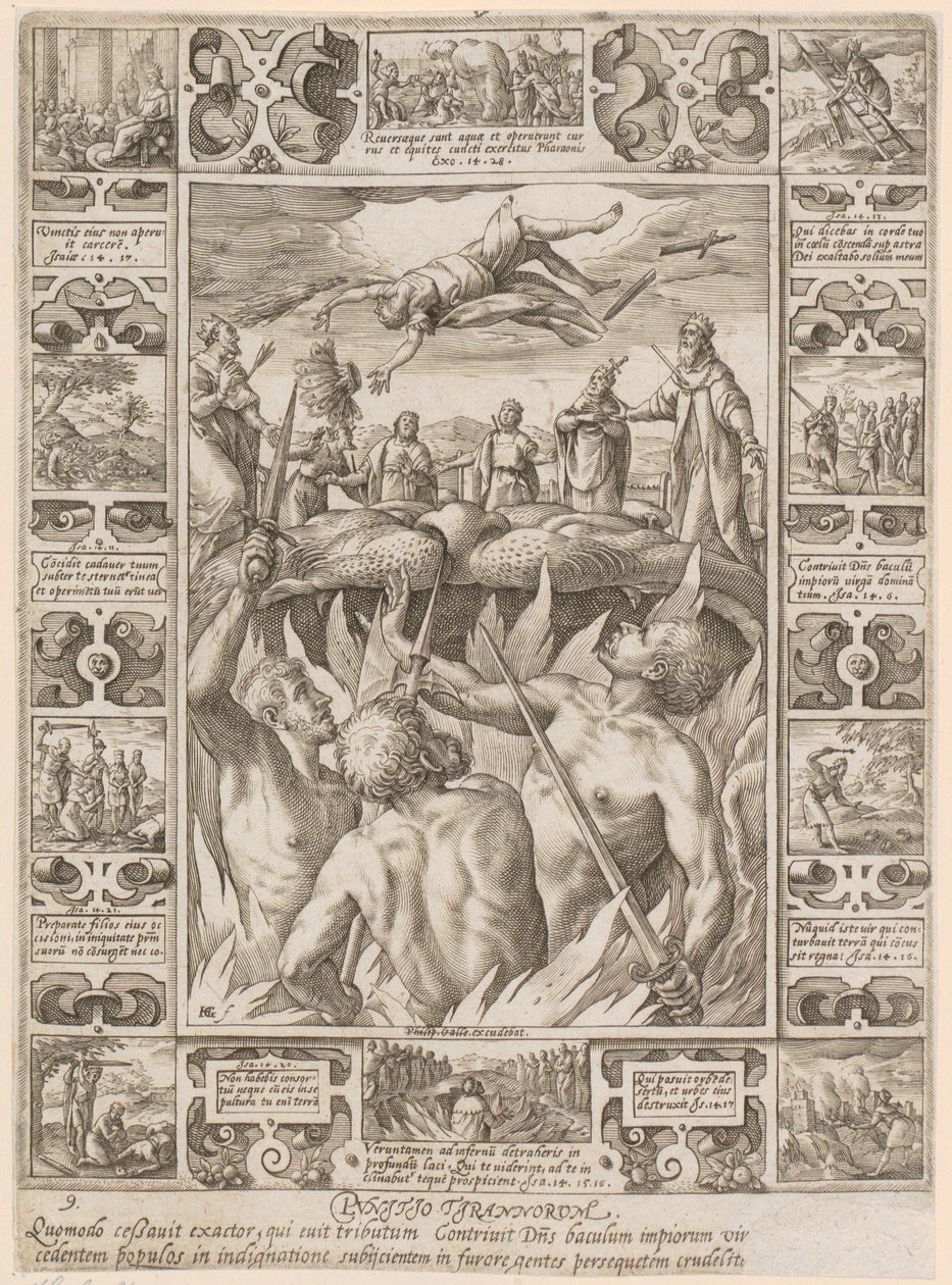 Punitio tirannorum, blad 9 i serien »Allegorier over den kristne tro« af Hendrick Goltzius