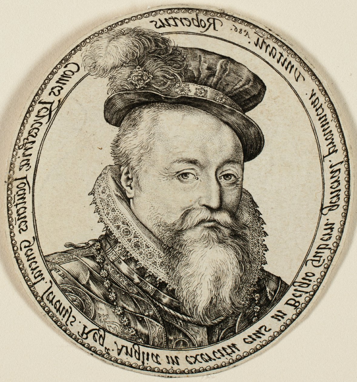 Robert Dudley, jarl af Leicester (1532-1588), engelsk adelsmand, generalguvernør i De Forenede Provinser i 1585-87 af Hendrick Goltzius