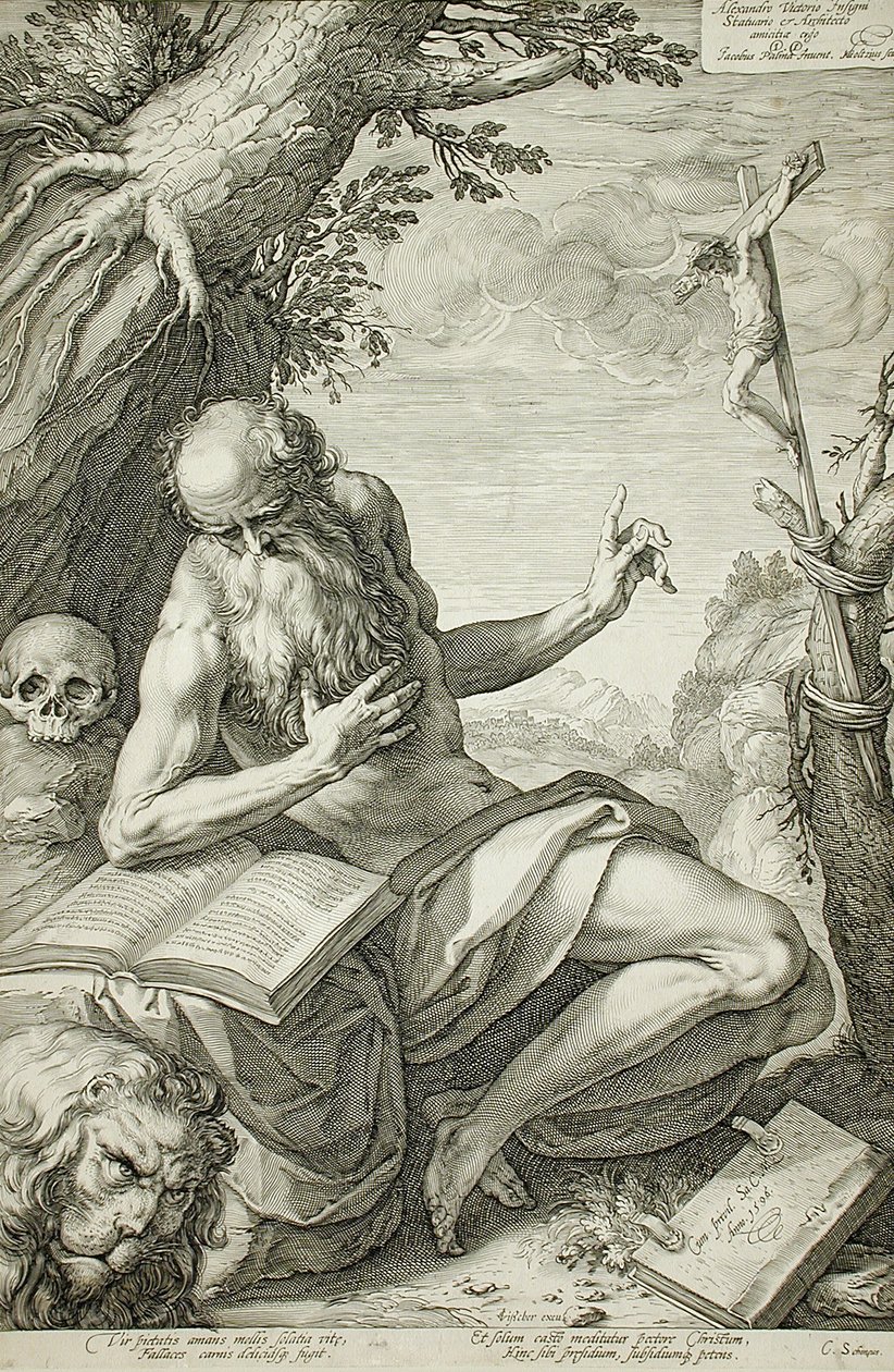 Den hellige Hieronymus af Hendrick Goltzius