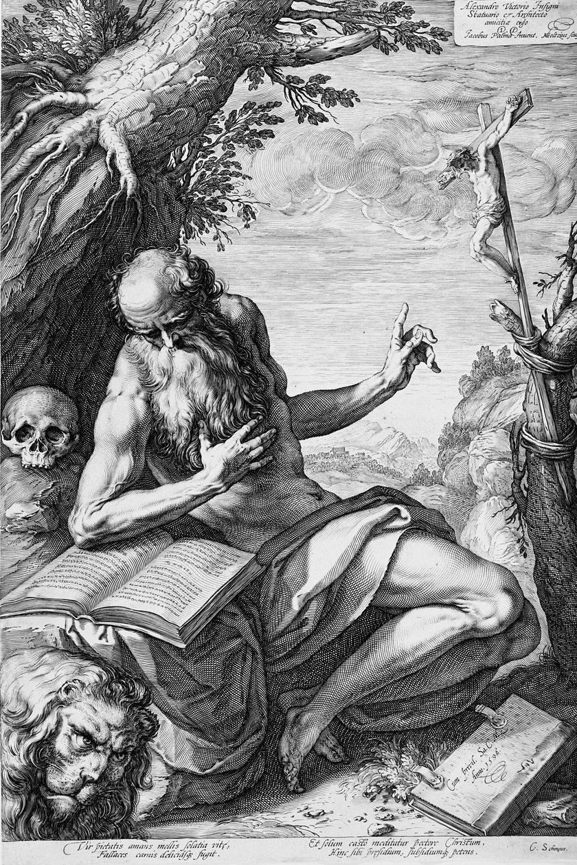 Sankt Hieronymus i ørkenen af Hendrick Goltzius