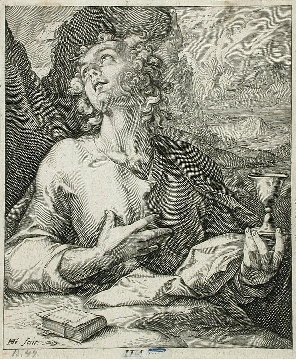 Sankt Johannes Evangelisten af Hendrick Goltzius