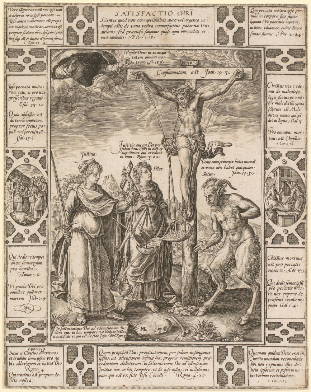 Satisfactio Christi, blad 3 af serien «Allegorier over den kristne tro» af Hendrick Goltzius