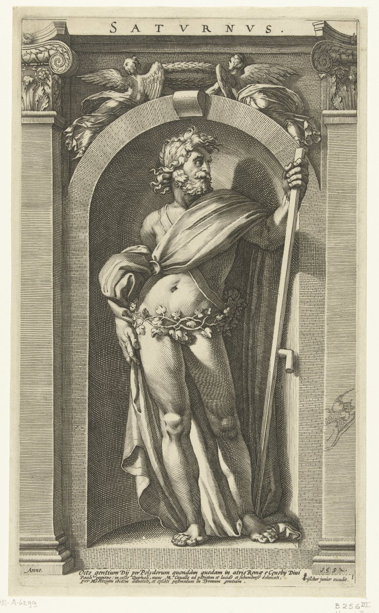 Saturn Saturn (titel på objekt) Otte klassiske guder (serietitel) af Hendrick Goltzius