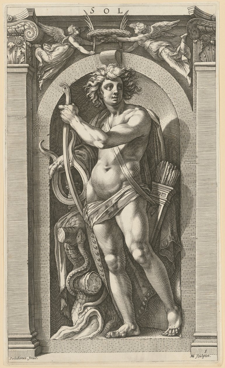 Sol, blad 5 i serien «Otte antikke guddomme» af Hendrick Goltzius