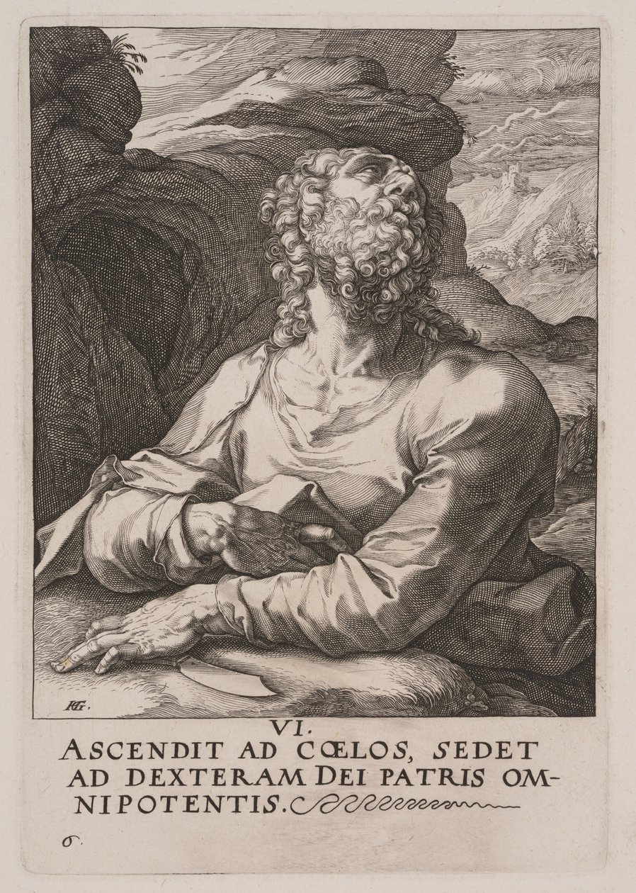 Bartholomæus, fra Kristus, apostlene og Paulus med trosbekendelsen af Hendrick Goltzius