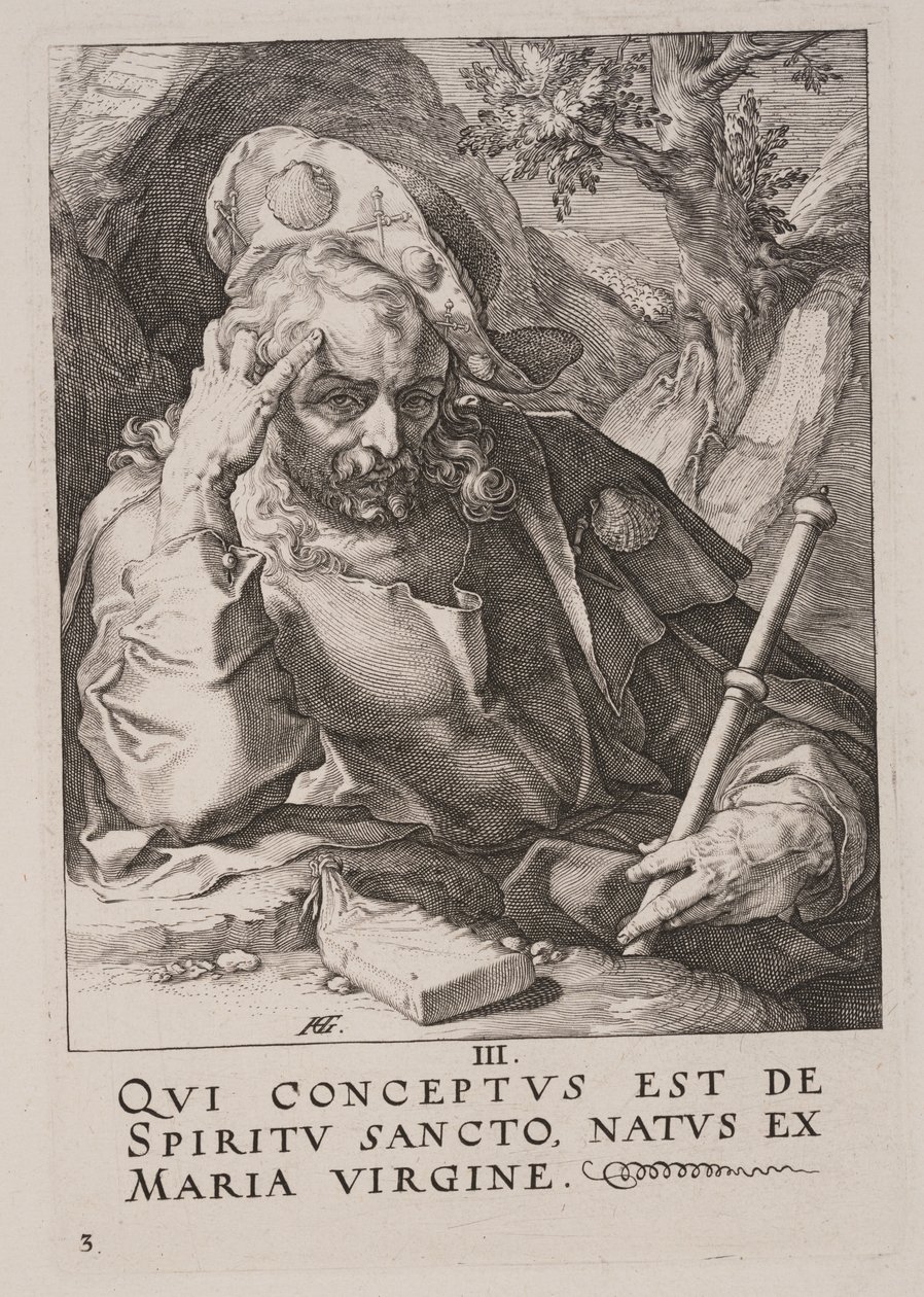 Jakob den Store, fra Kristus, apostlene og Paulus med trosbekendelsen af Hendrick Goltzius