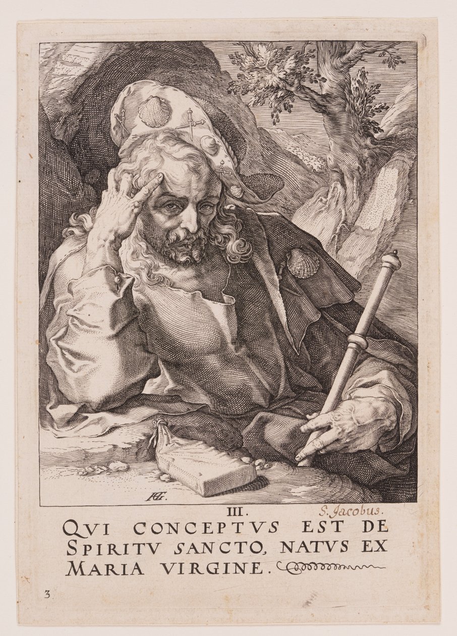 Jakob den Store, fra Kristus, apostlene og Paulus med trosbekendelsen af Hendrick Goltzius