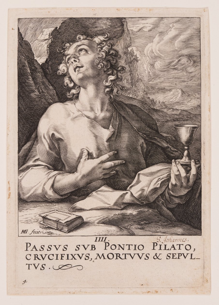 Johannes, fra Kristus, apostlene og Paulus med trosbekendelsen af Hendrick Goltzius