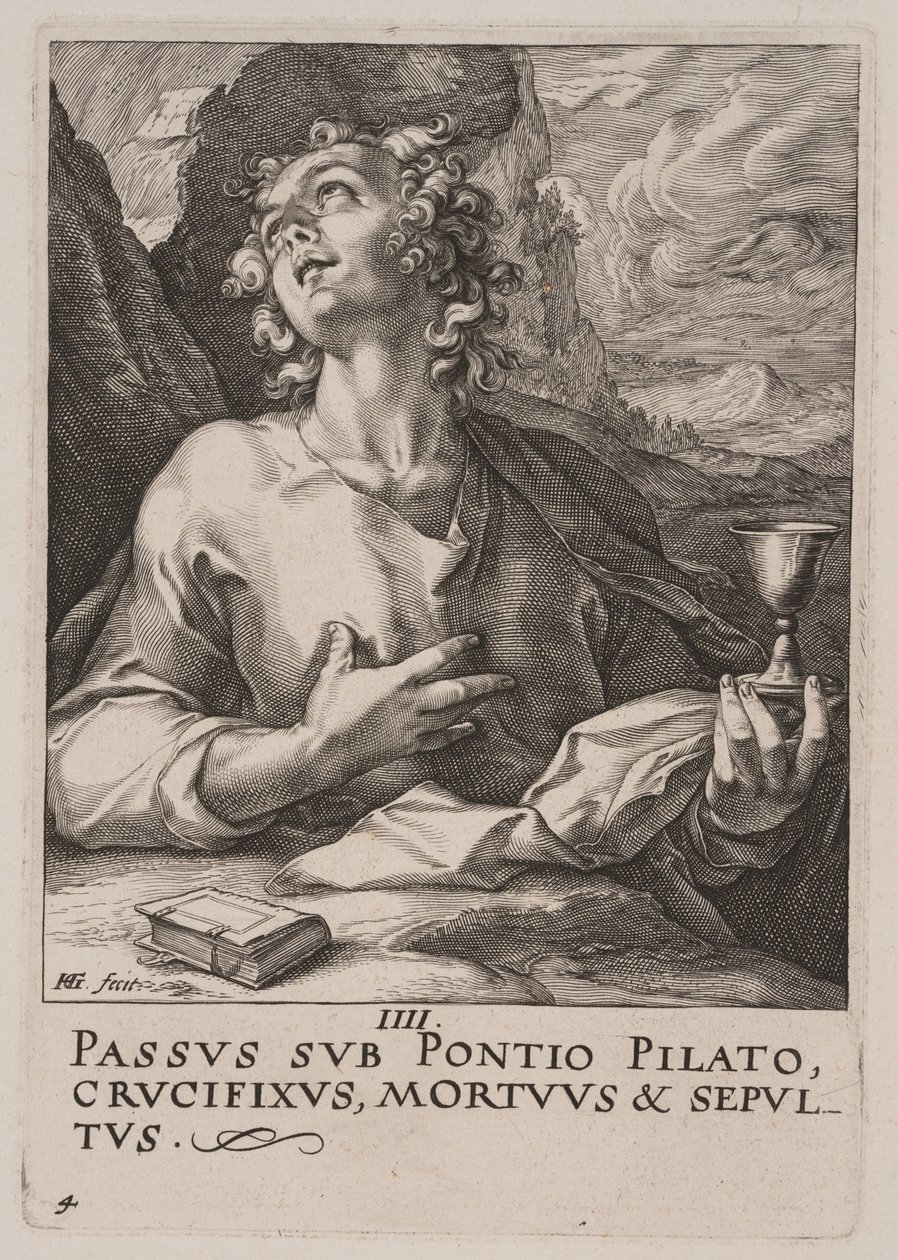 Johannes, fra Kristus, apostlene og Paulus med trosbekendelsen af Hendrick Goltzius