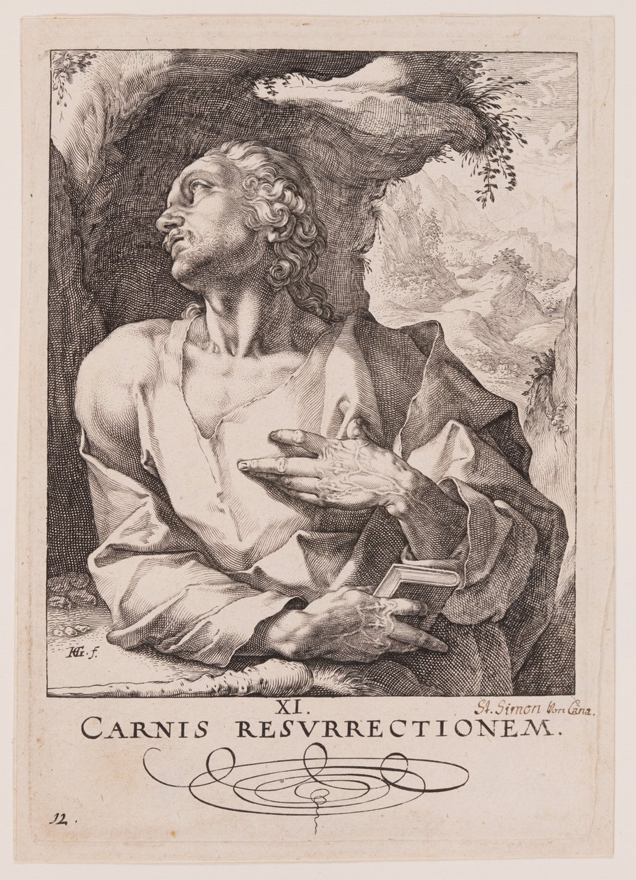 Judas Thaddeus, fra Kristus, apostlene og Paulus med trosbekendelsen af Hendrick Goltzius