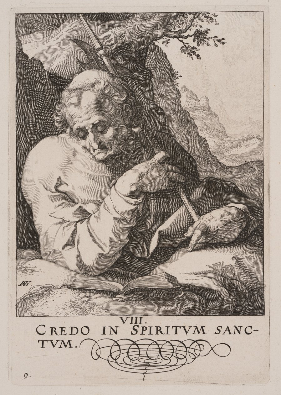 Matthæus, fra Kristus, apostlene og Paulus med trosbekendelsen af Hendrick Goltzius