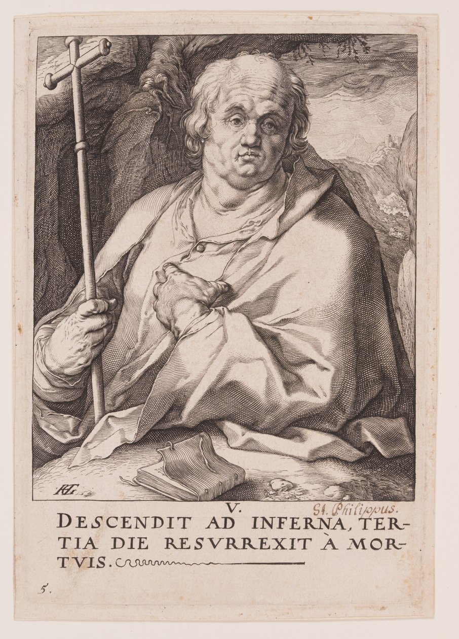 Filip, fra Kristus, apostlene og Paulus med trosbekendelsen af Hendrick Goltzius