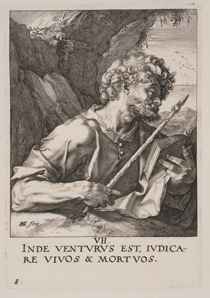 Thomas, fra Kristus, apostlene og Paulus med trosbekendelsen af Hendrick Goltzius