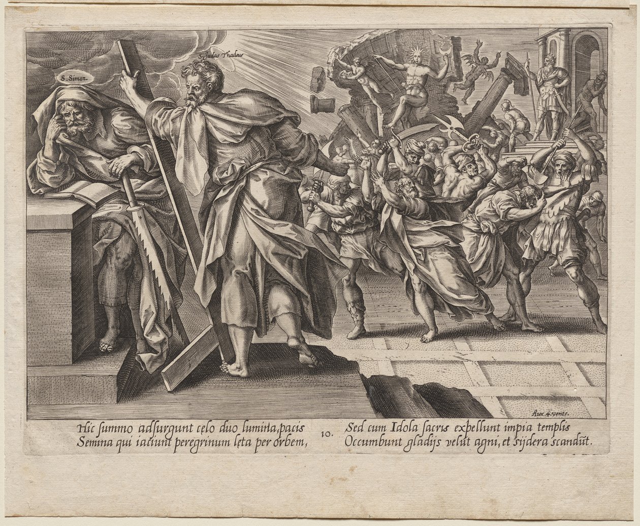 Sankt Judas Thaddeus og Simon Zeloten af Hendrick Goltzius