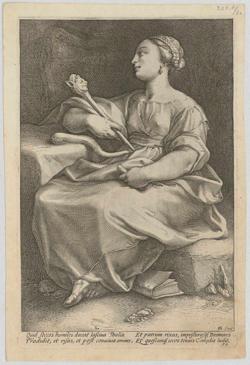 Thalia, side 2 i afsnittet »Ni muser« af Hendrick Goltzius
