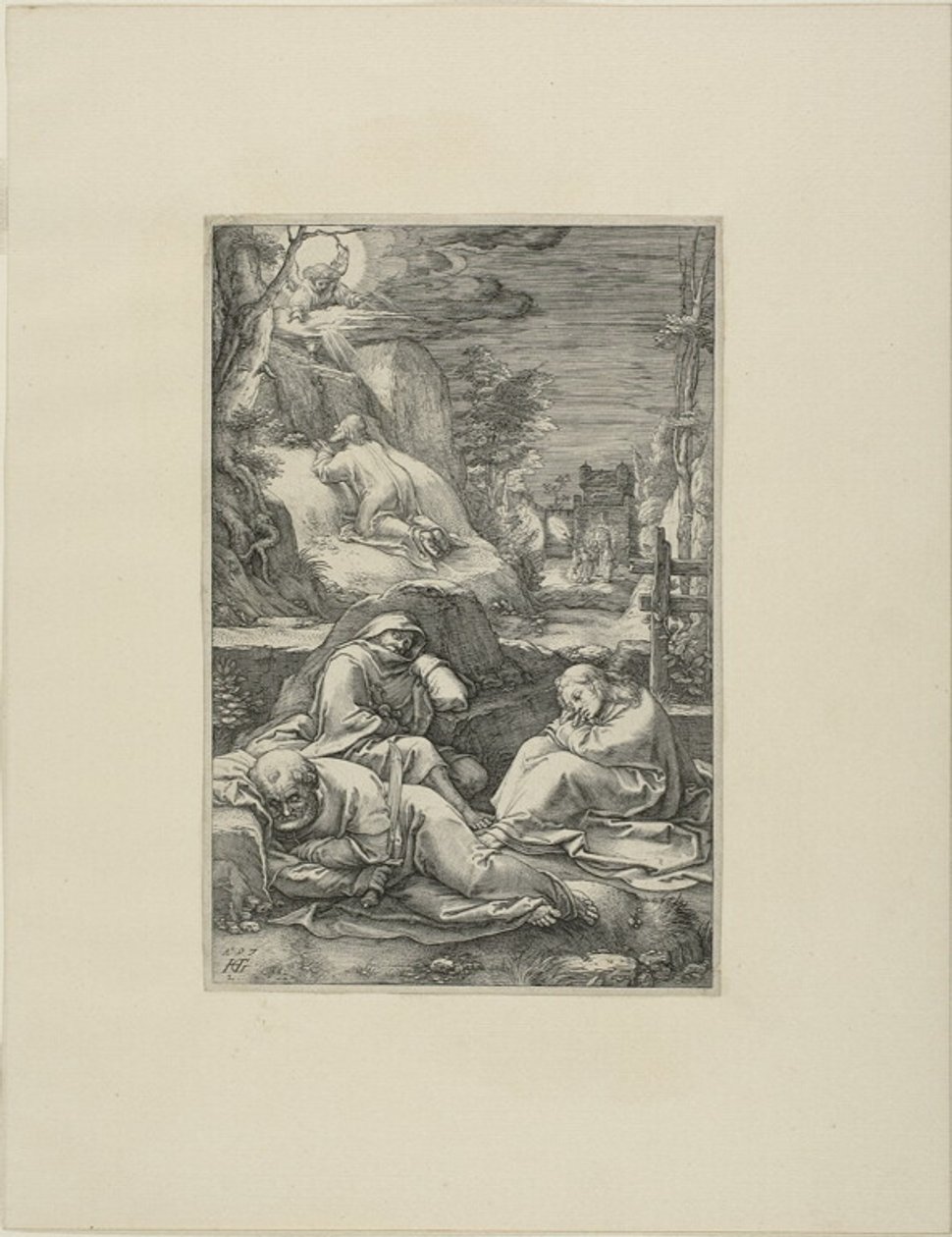 Smerten i haven, planche to fra The Passion of Christ af Hendrick Goltzius