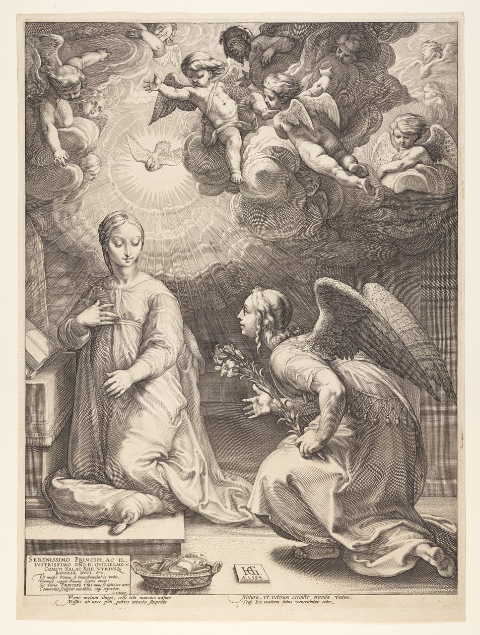 Bebudelsen, fra Kristi fødsel og tidlige liv af Hendrick Goltzius