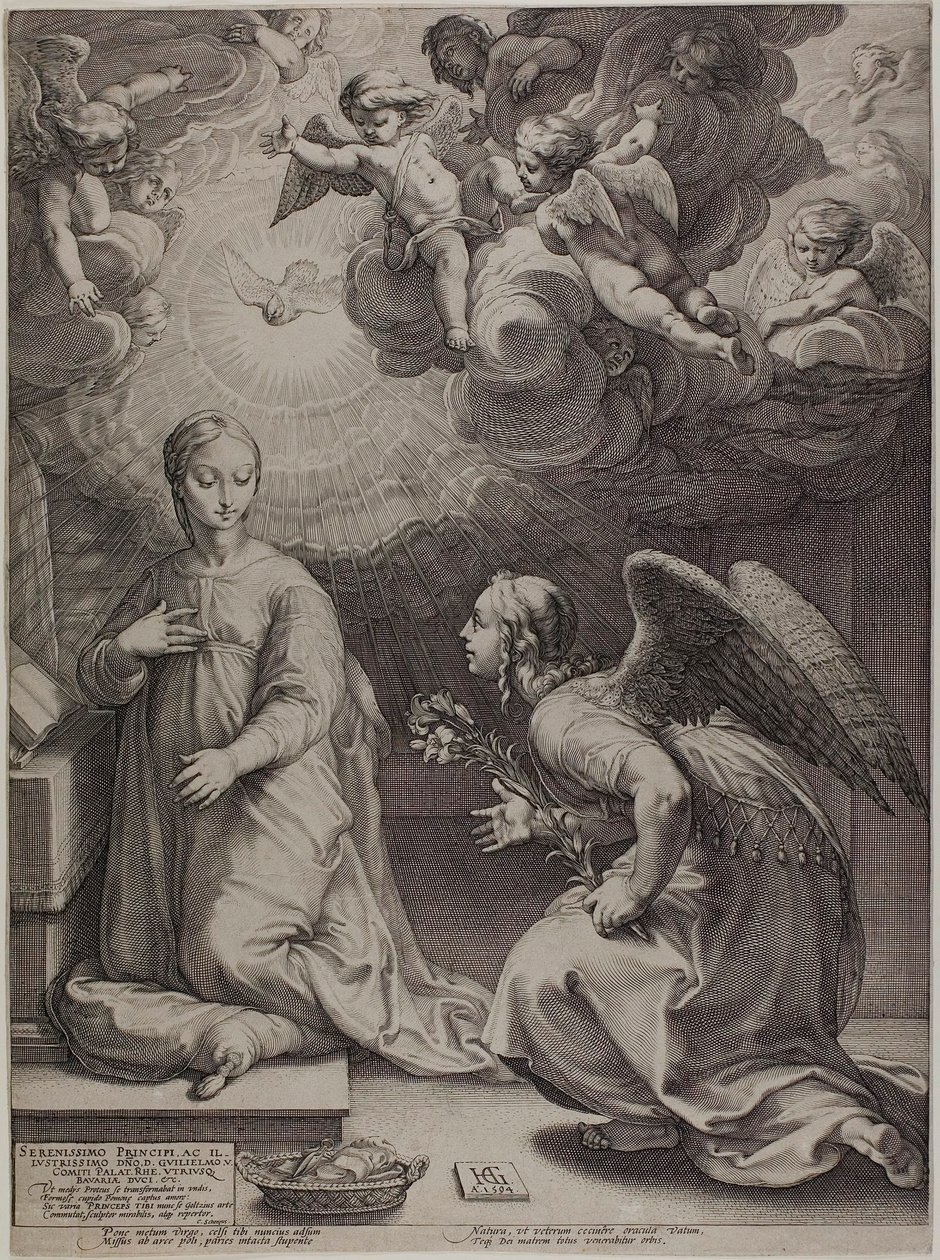 Bebudelsen, plade en fra The Birth and Early Life of Christ af Hendrick Goltzius