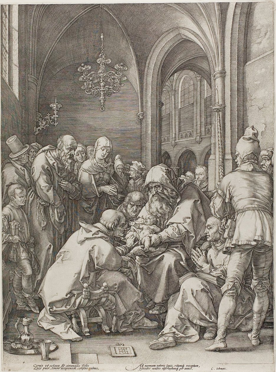 Omskæringen, plade fire fra The Birth and Early Life of Christ af Hendrick Goltzius