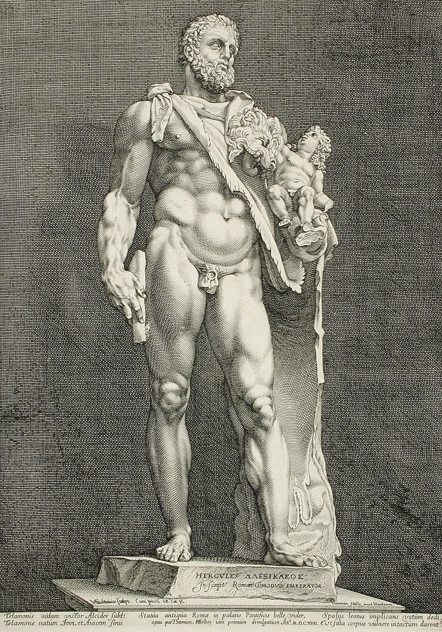 Kejser Commodus som Herkules af Hendrick Goltzius