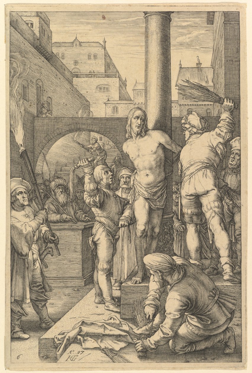 Piskningen, fra «Kristi lidelse» af Hendrick Goltzius