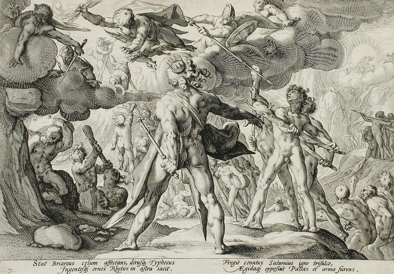 Giganterne bestiger himlene af Hendrick Goltzius